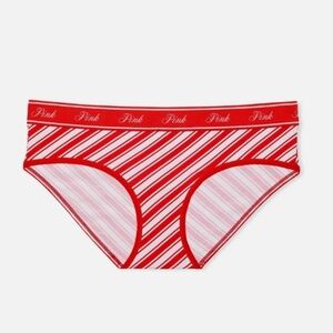 PINK Victoria's Secret Red & White Striped Underwear